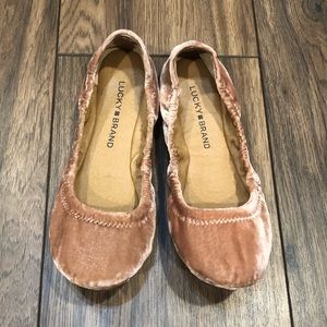 New Lucky Brand Blush Velvet Elysia Ballet Flats